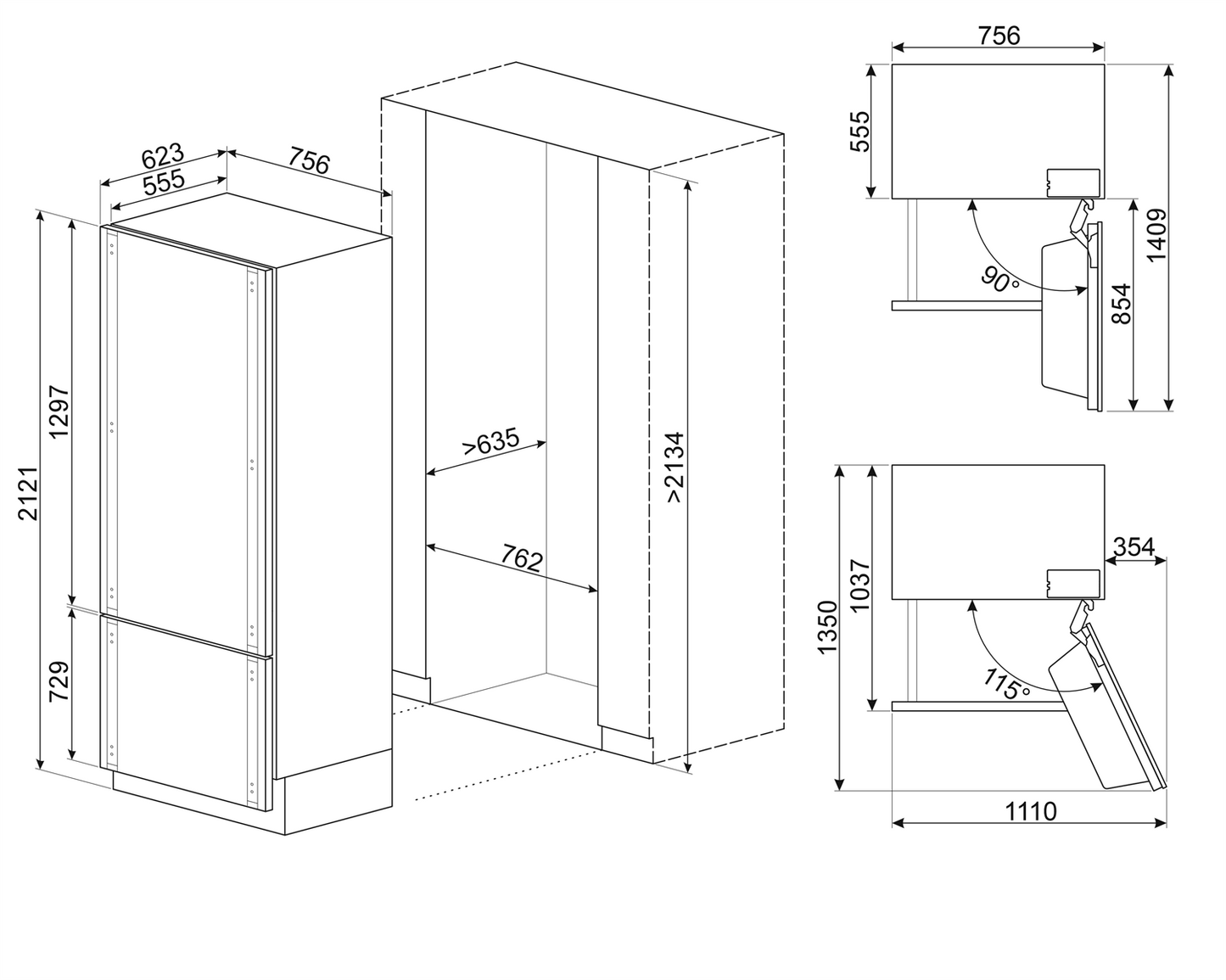 30" Panel Ready Built-In Fridge w/ Btm FZ & Auto Ice