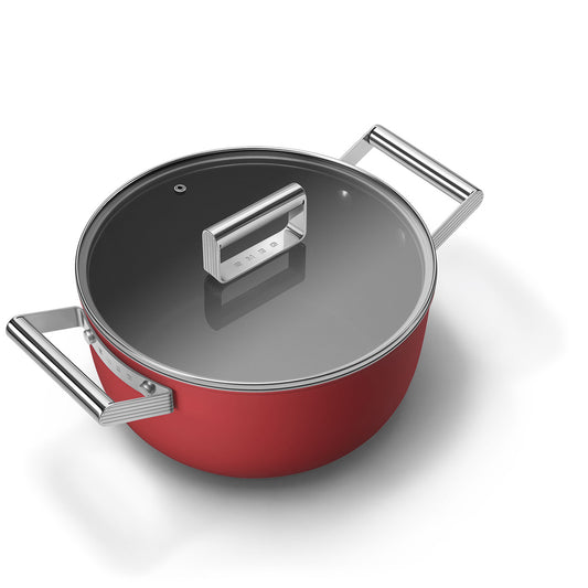 24cm Casserole Dish with Lid - Red