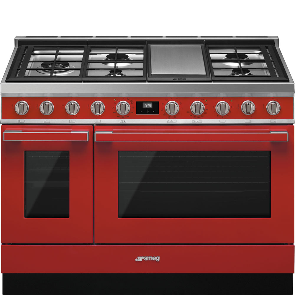 Portofino 48" Range - DUAL FUEL - Red