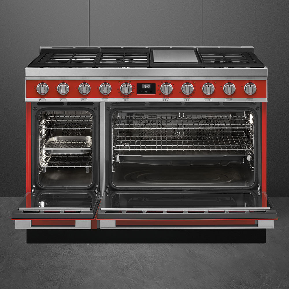 Portofino 48" Range - DUAL FUEL - Red