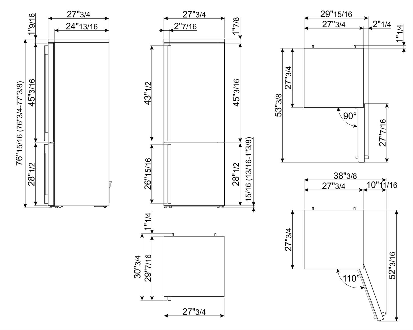 Portofino 28" Refrigerator