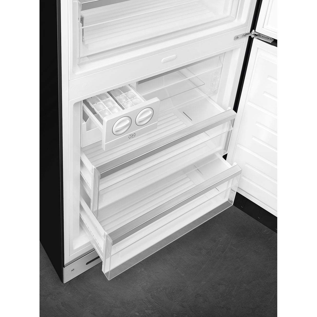 FAB38 Fridge - Black (Right Hinge)