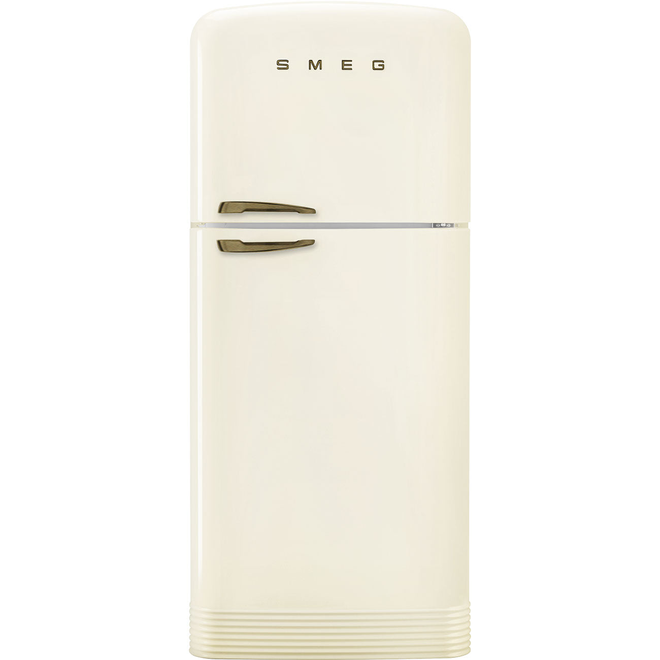 FAB50 Retro Refrigerator -LEFT HINGE- CREAM BRASS HANDLE
