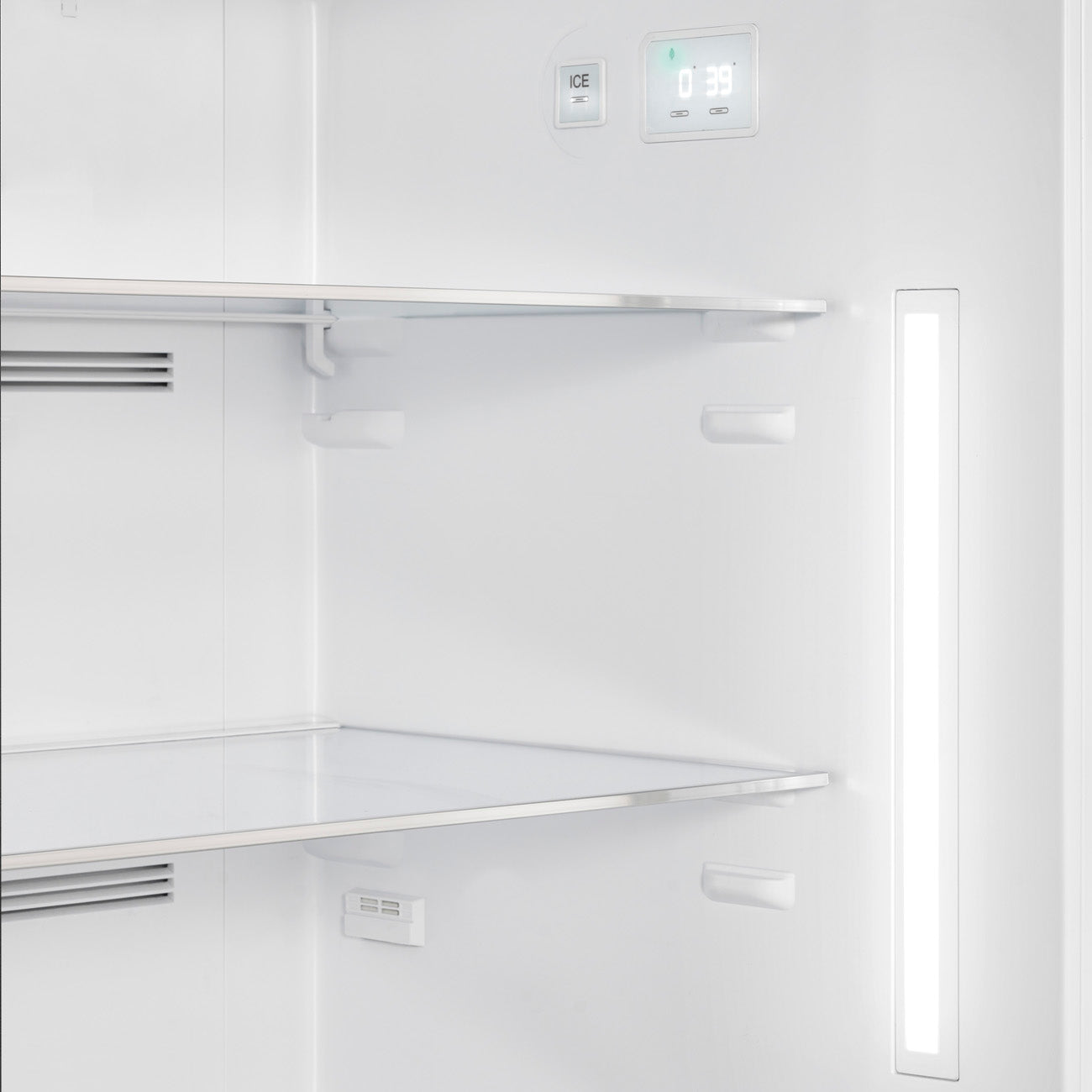 FAB50 Retro Refrigerator -LEFT HINGE- CREAM BRASS HANDLE