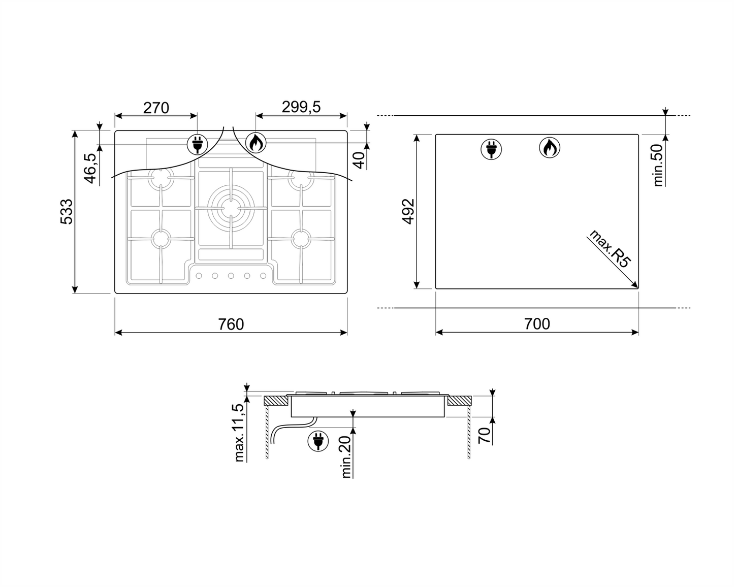 Classic 30" Gas Cooktop with Pro style Knobs