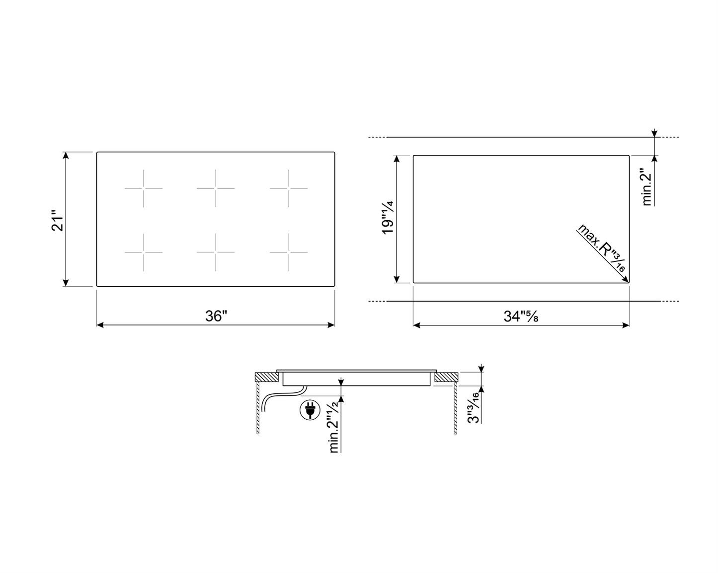 36" Induction Cooktop - Black