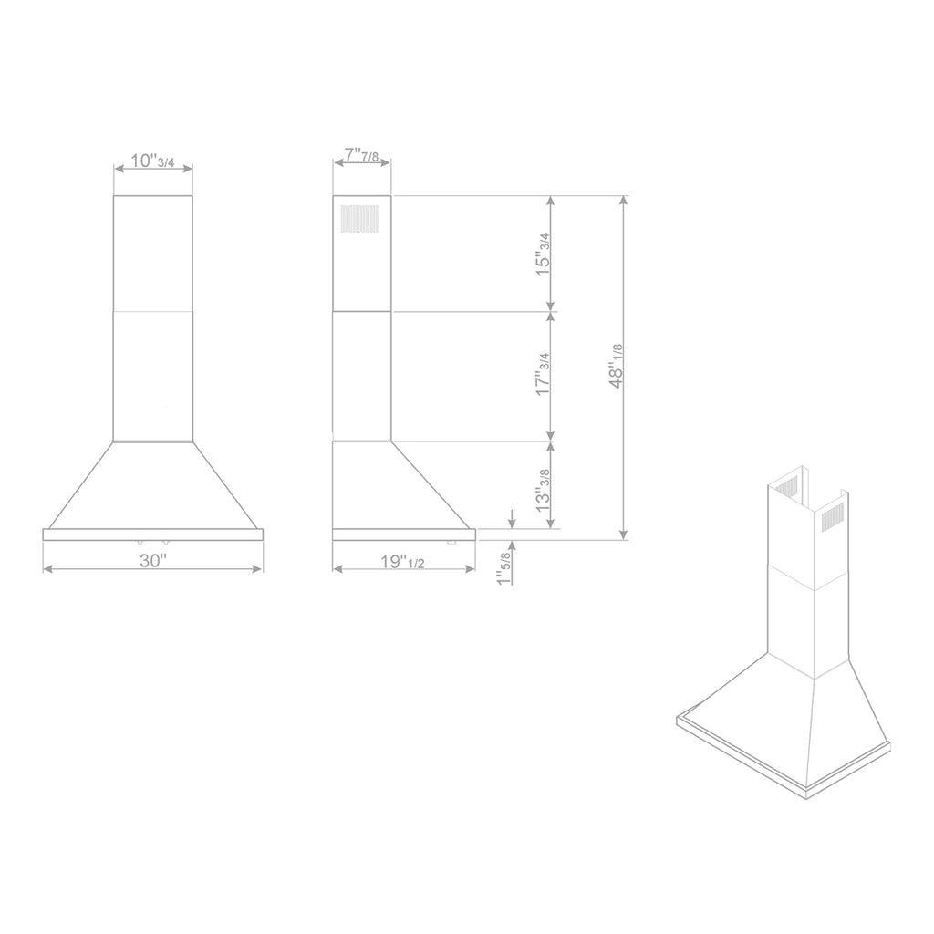 SMEG Portofino 30" Wall Hood (Anthracite)