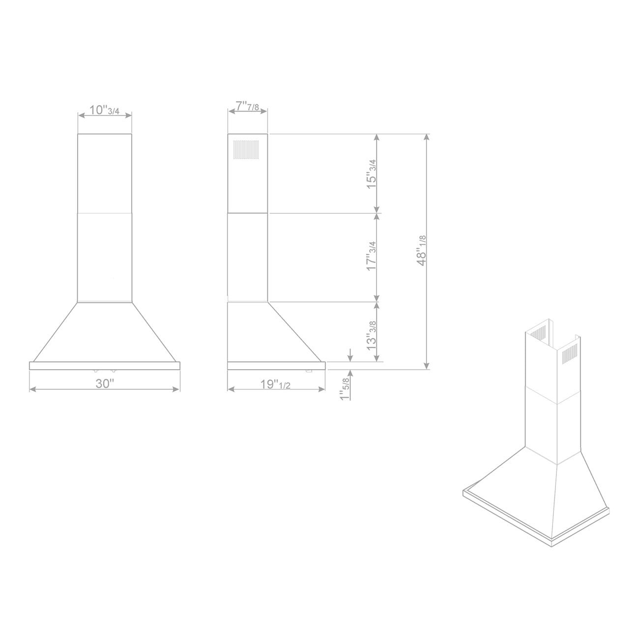 SMEG Portofino 30" Wall Hood (Anthracite)