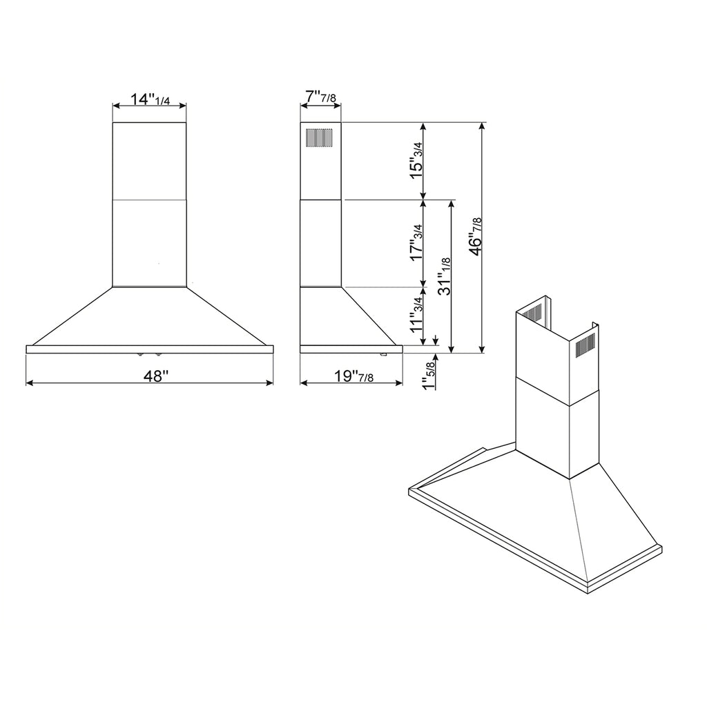 SMEG Portofino 48" Wall Hood (Stainless Steel)