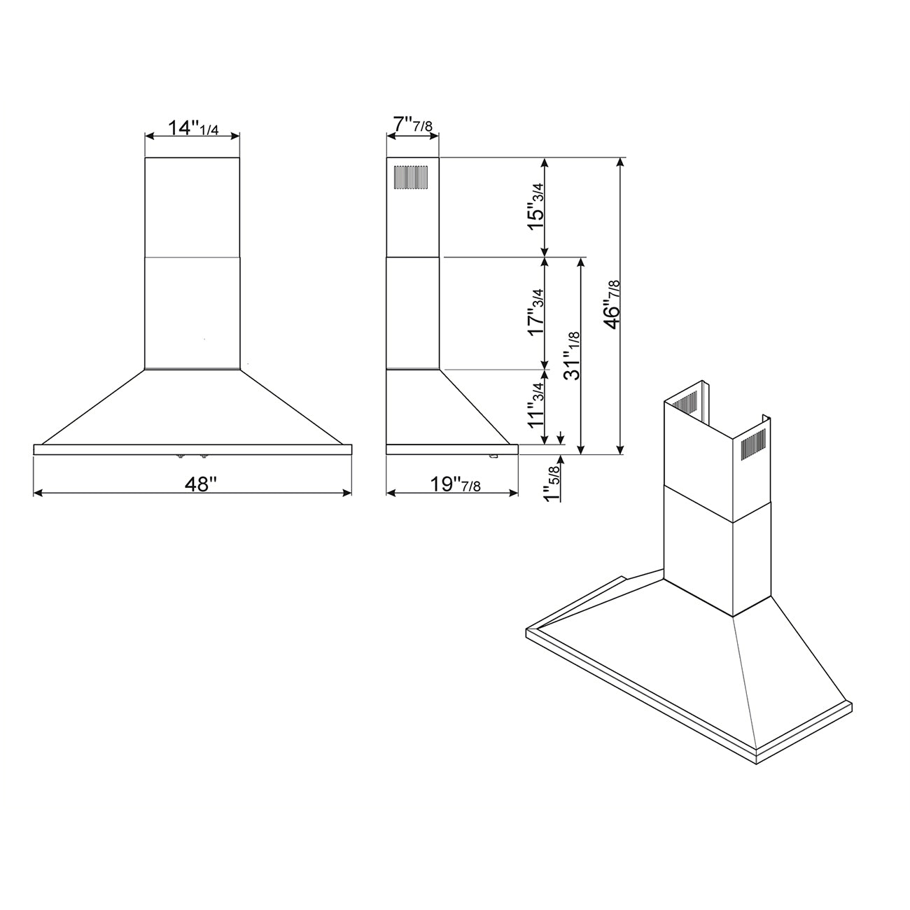 SMEG Portofino 48" Wall Hood (Stainless Steel)