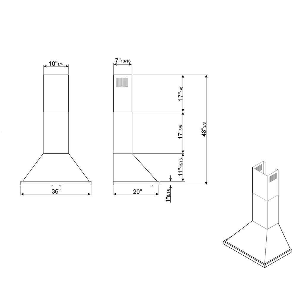 SMEG Portofino 36" Wall Hood (Stainless Steel)