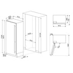 SMEG 36" Built In Freezer Column Left Hinge (Stainless Steel)
