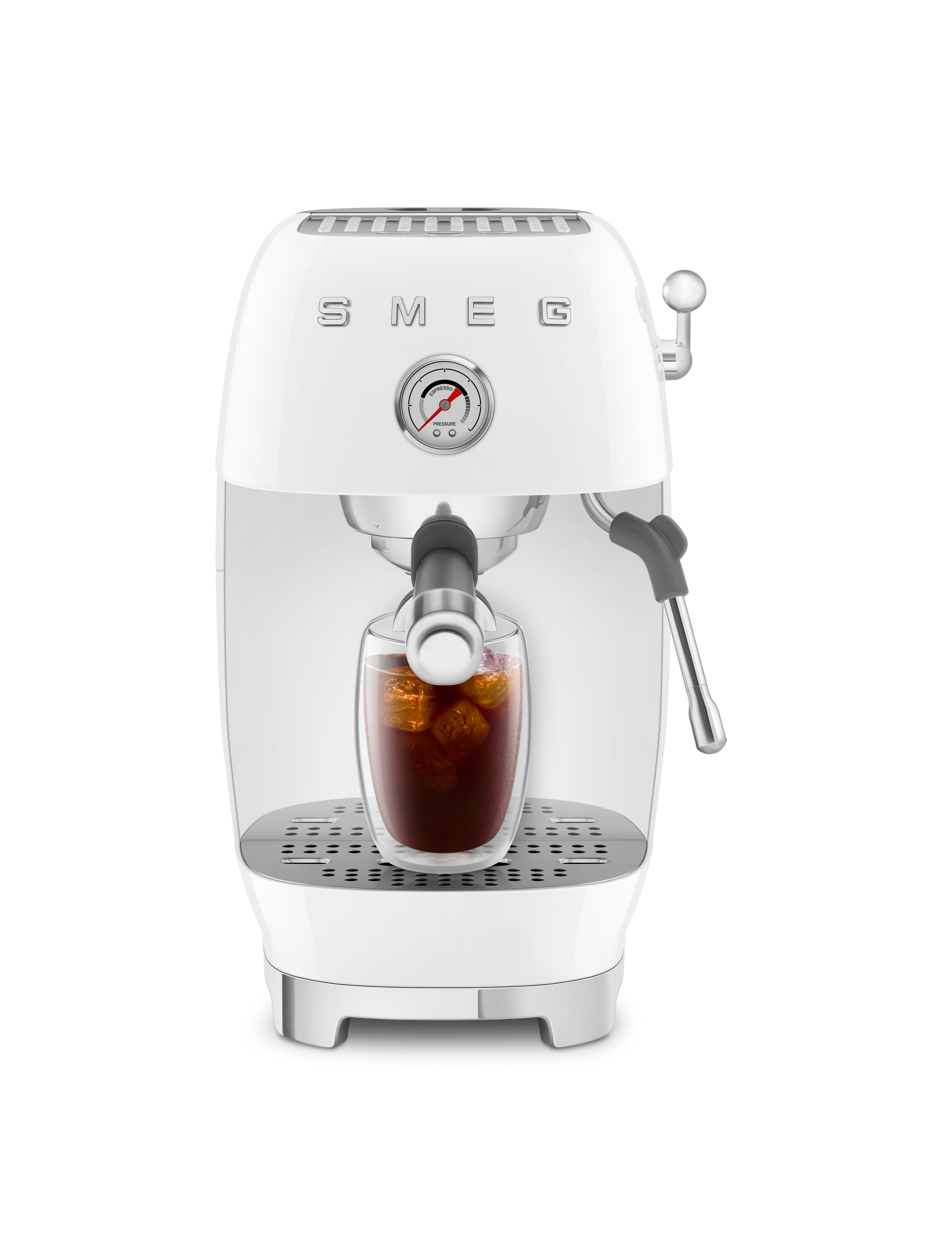 SMEG Manual Espresso Coffee Machine with Cold Brew (White)