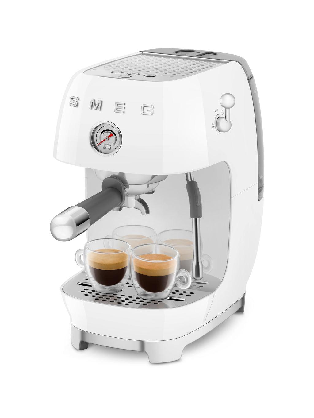 SMEG Manual Espresso Coffee Machine with Cold Brew (White)