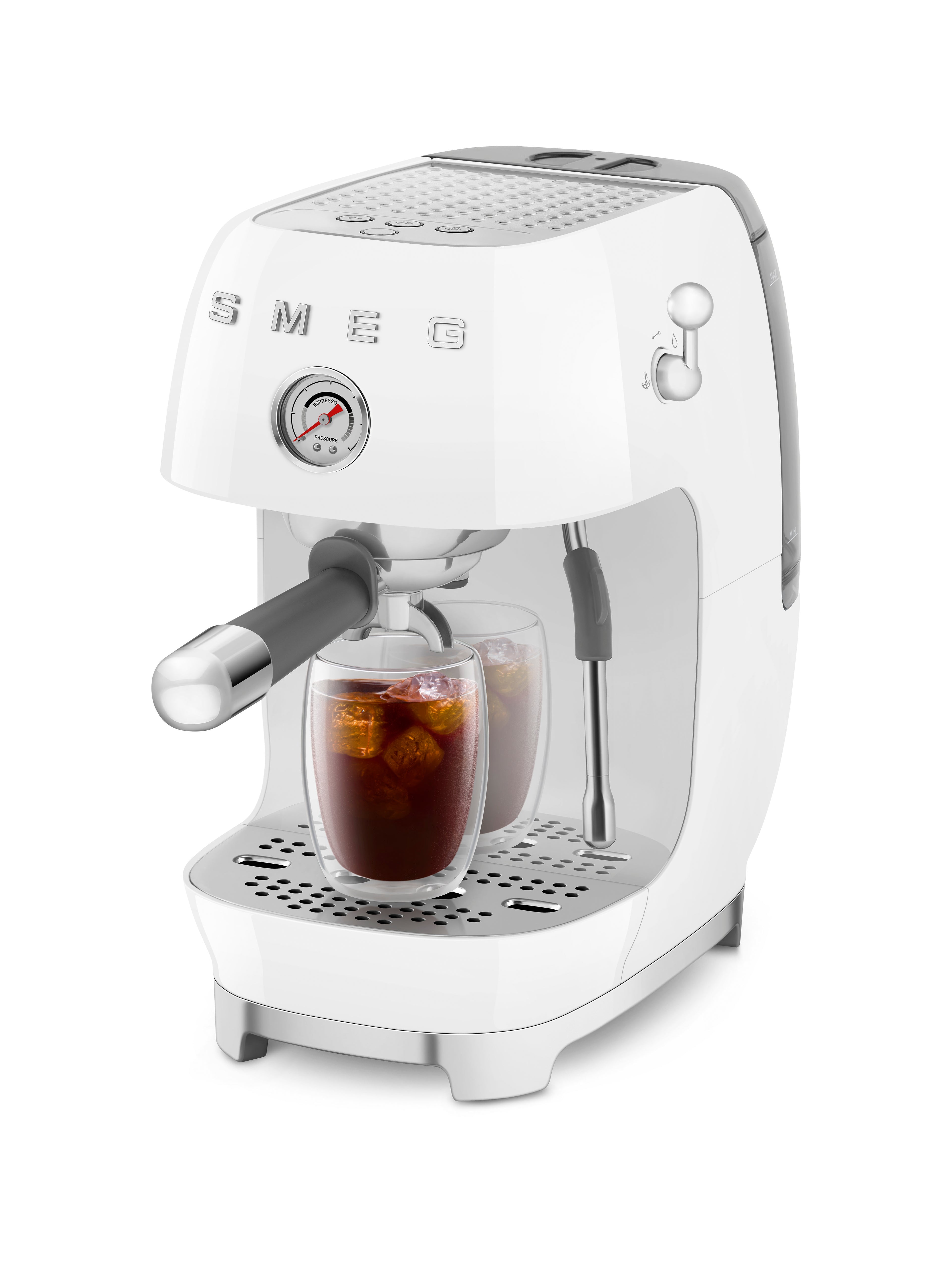 SMEG Manual Espresso Coffee Machine with Cold Brew (White)