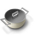 SMEG Casserole with Lid 24cm (Cream)