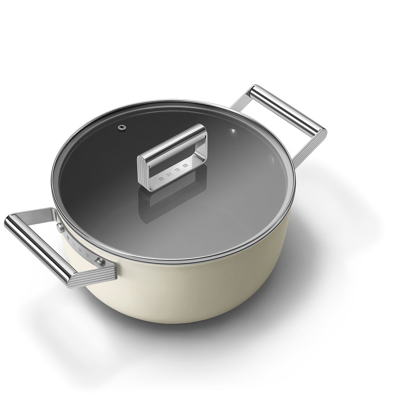 SMEG Casserole with Lid 24cm (Cream)