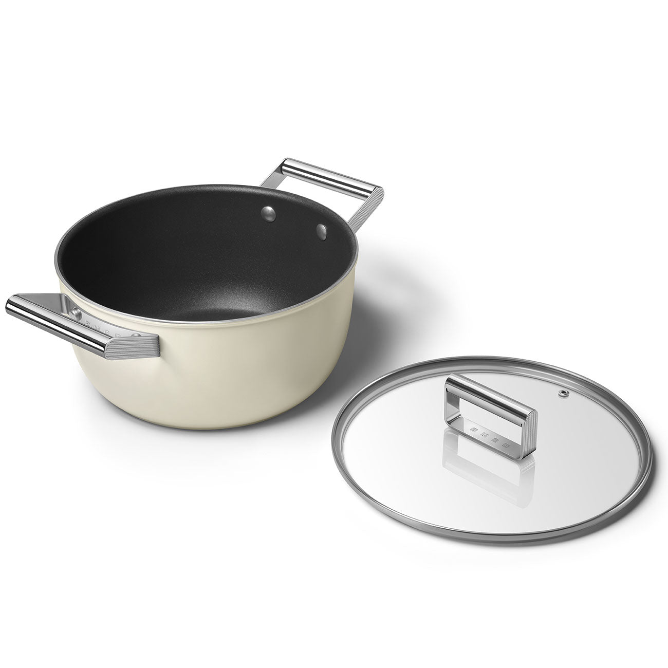 SMEG Casserole with Lid 24cm (Cream)