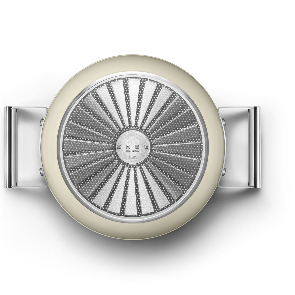 SMEG Casserole with Lid 24cm (Cream)