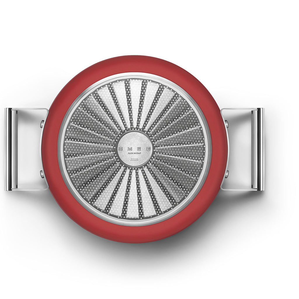 SMEG Casserole with Lid 24cm (Red)