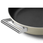SMEG Deep Skillet with Lid 30cm (Cream)