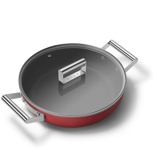 28cm Deep Skillet w/ Lid - Red