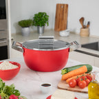 SMEG Casserole with Lid 24cm (Red)