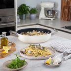 SMEG Deep Skillet with Lid 30cm (Cream)