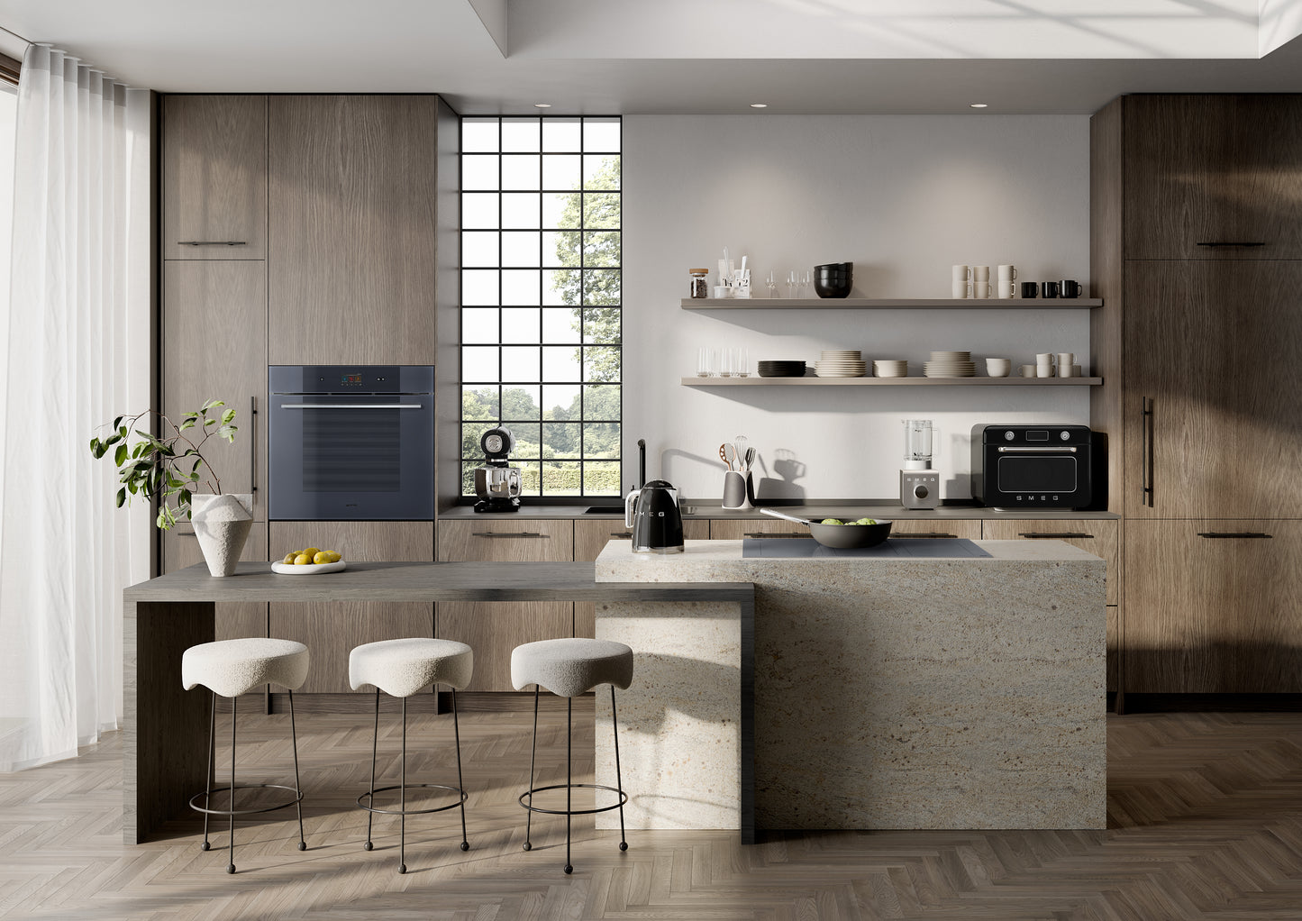 SMEG 30"  Full Size Oven with Self Clean, Touch Control, Neptune Gray