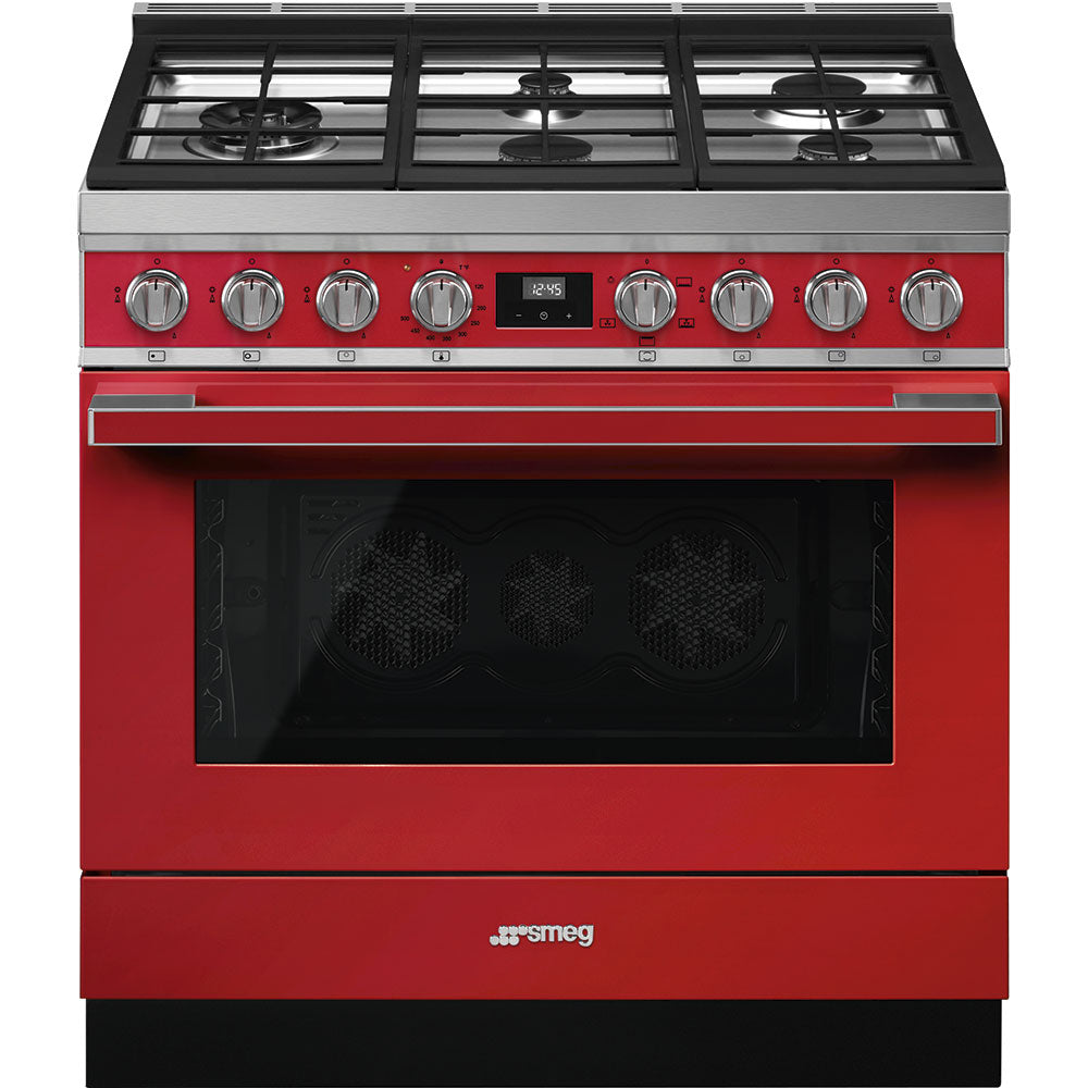 SMEG Portofino 36" All Gas Range (Red)