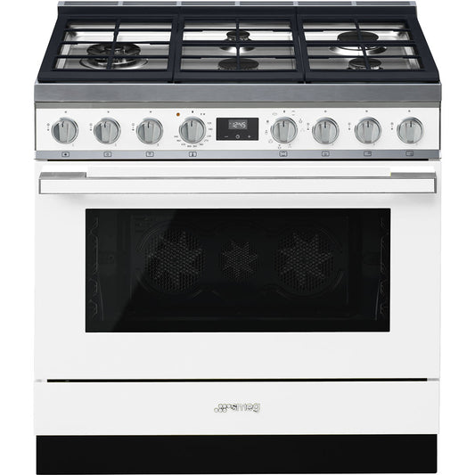 Portofino 36" Range - DUAL FUEL - White