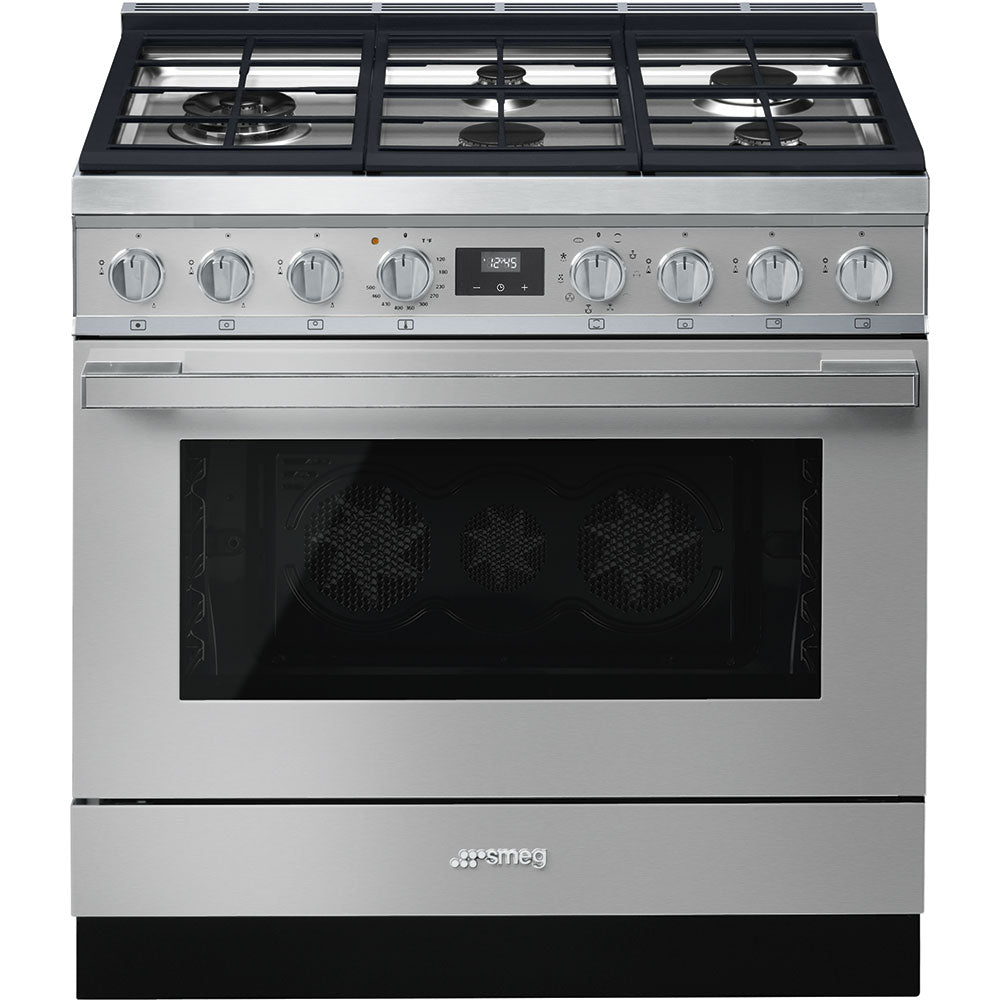 SMEG Portofino 36" Dual Fuel Range (Stainless Steel)