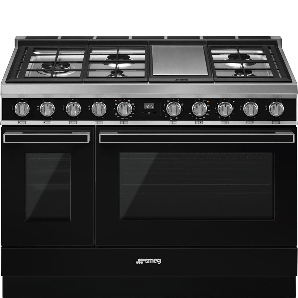 Portofino 48" Range - DUAL FUEL - Black