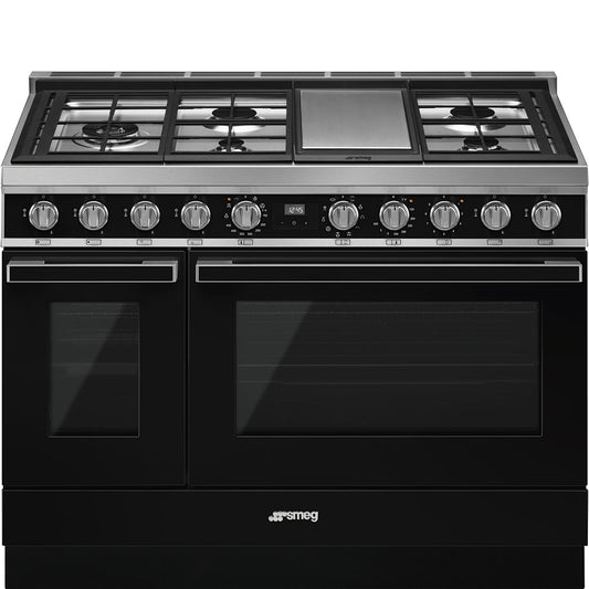 Portofino 48" Range - DUAL FUEL - Black