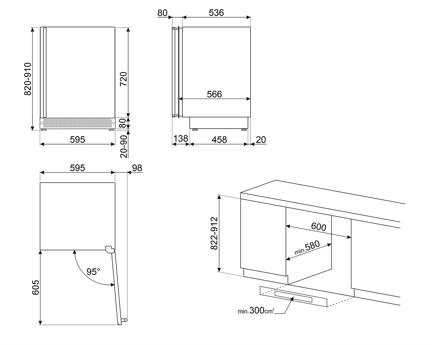 Classic 24" U/C 38 Bottle Wine Cooler, RIGHT HINGE