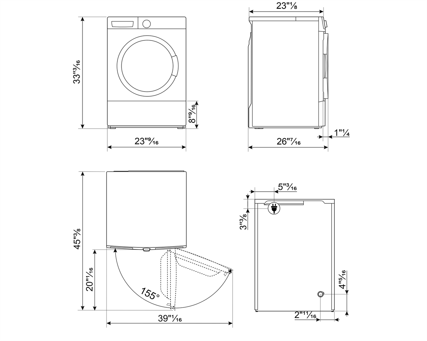 SMEG 24" Heat Pump Dryer, 8KG