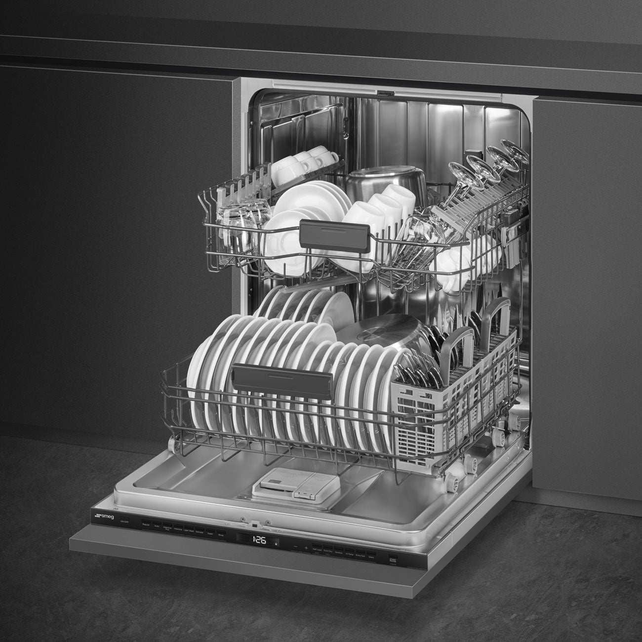 SMEG 24" Built in Dishwasher, 45 db, 2 Racks