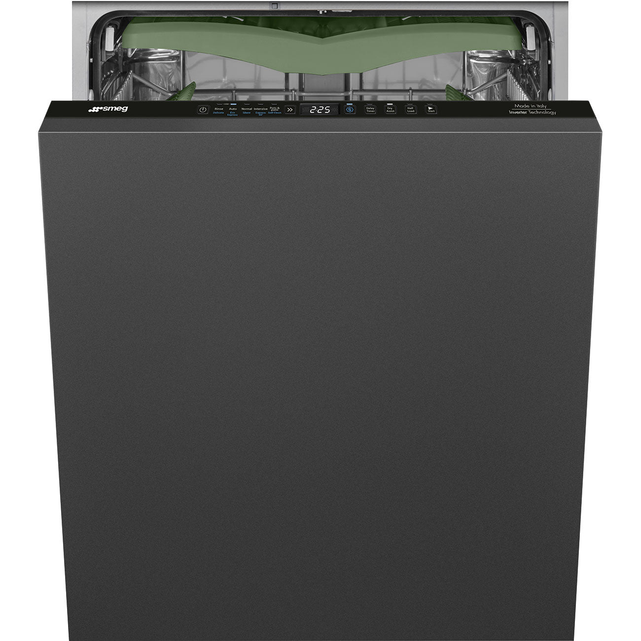 SMEG 24" Built in Dishwasher, 42 db, Single Aquastop, 15 Place Settings, Tall Tub