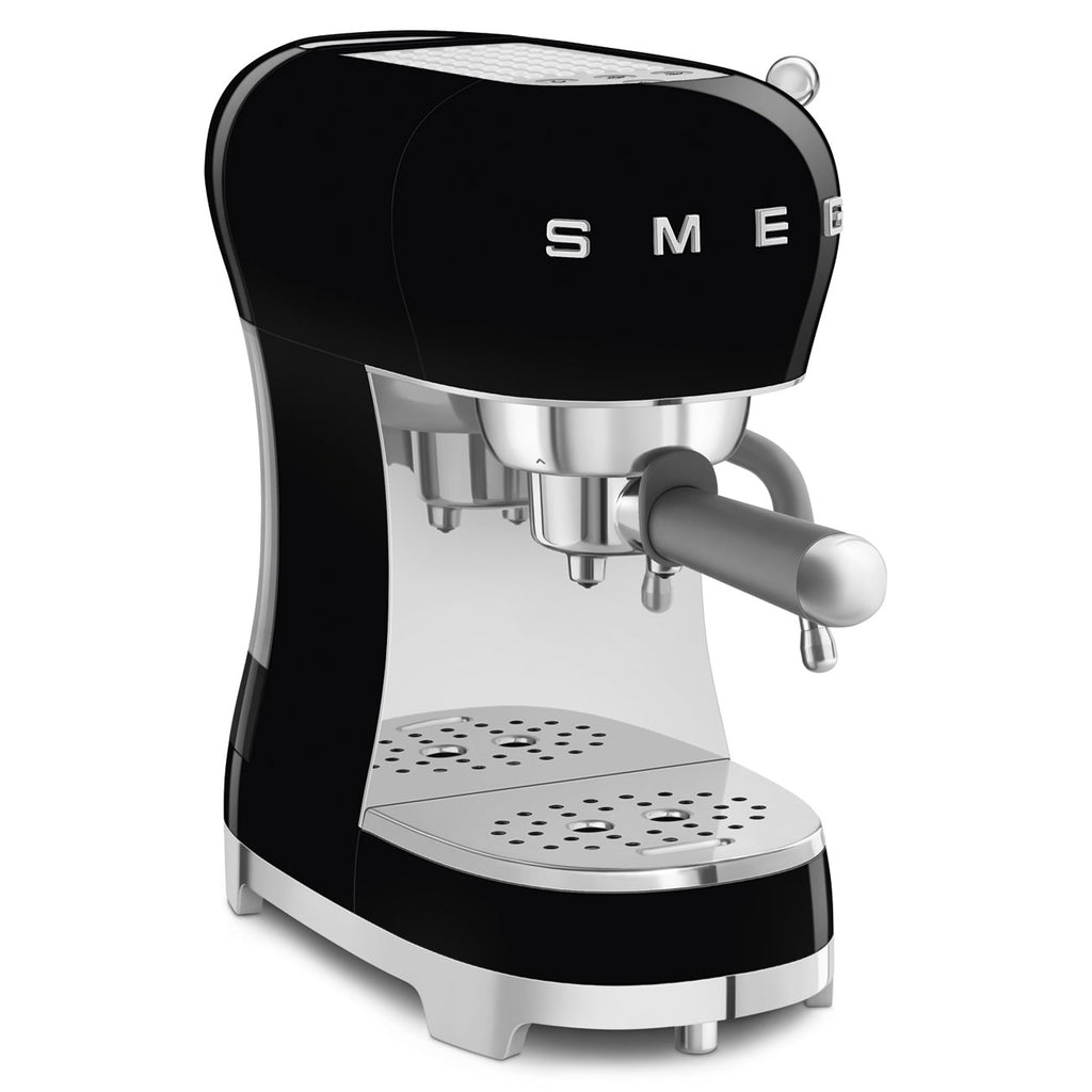 SMEG Manual Espresso Coffee Machine with Milk Frother (Black)
