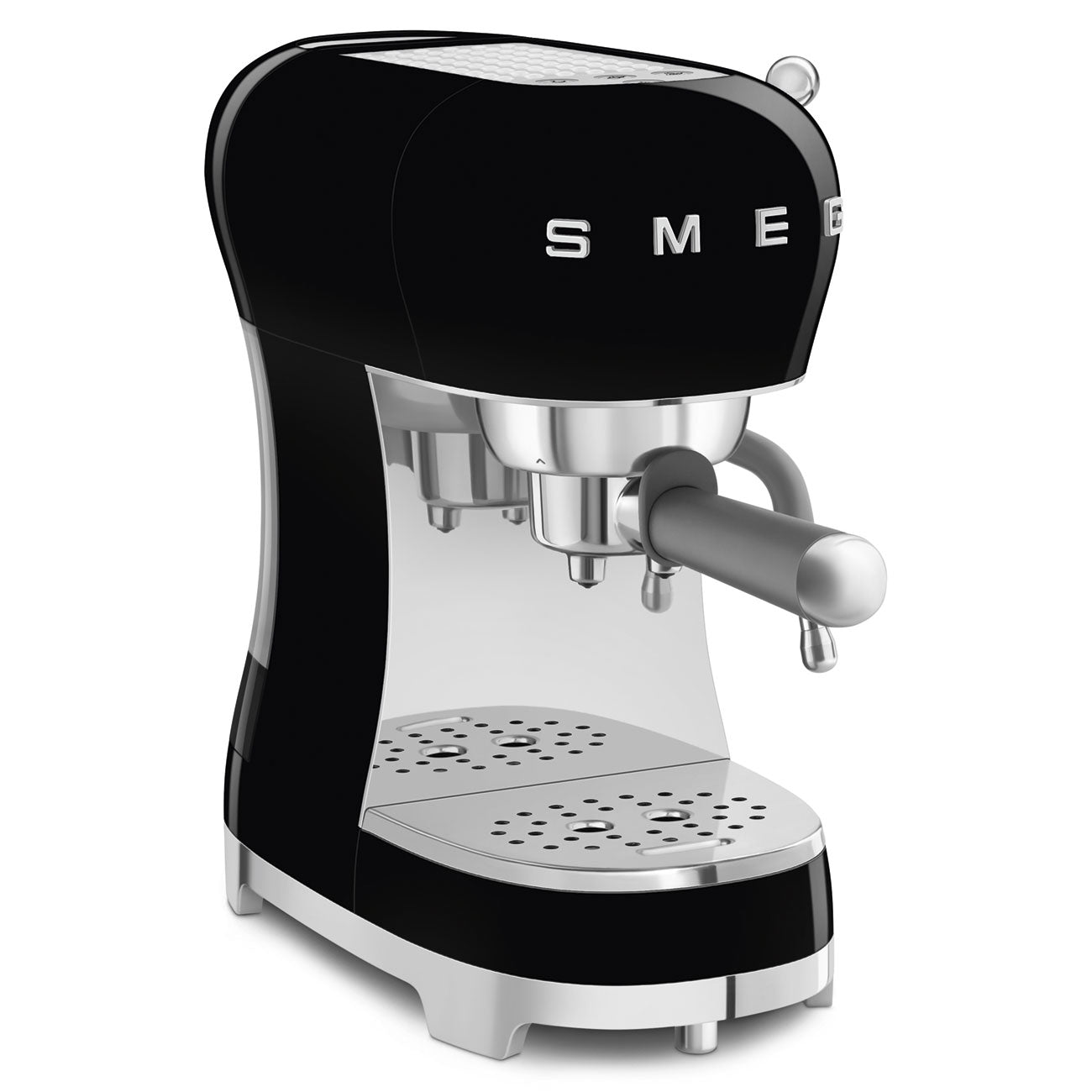 SMEG Manual Espresso Coffee Machine with Milk Frother (Black)