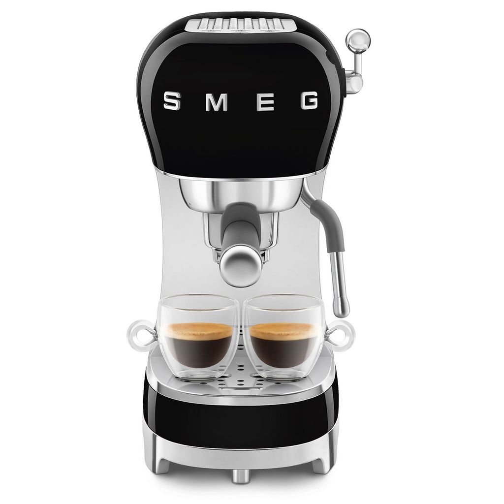 SMEG Manual Espresso Coffee Machine with Milk Frother (Black)