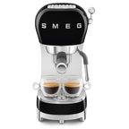 SMEG Manual Espresso Coffee Machine with Milk Frother (Black)