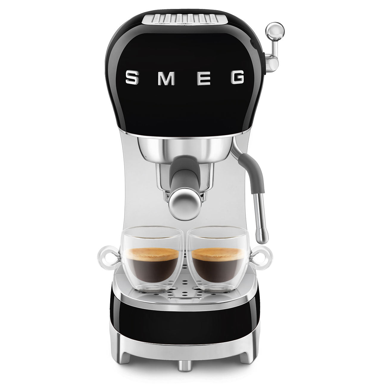 SMEG Manual Espresso Coffee Machine with Milk Frother (Black)