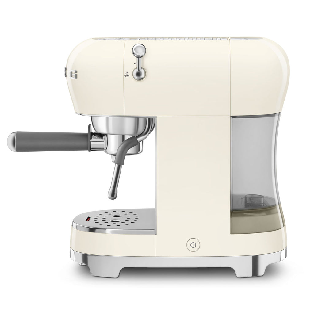 SMEG Manual Espresso Coffee Machine with Milk Frother (Cream)