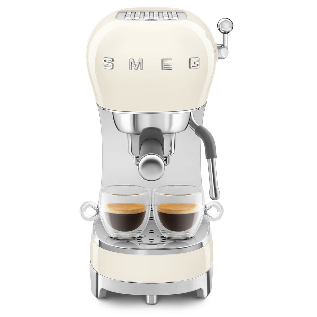 SMEG Manual Espresso Coffee Machine with Milk Frother (Cream)