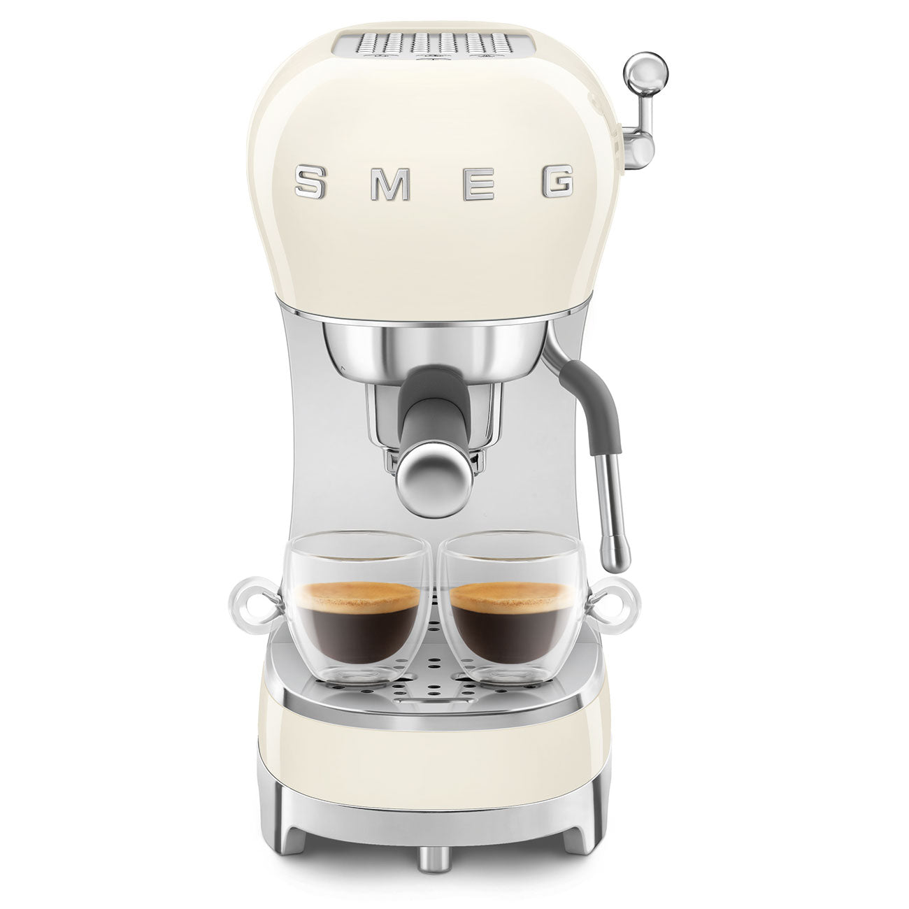 SMEG Manual Espresso Coffee Machine with Milk Frother (Cream)