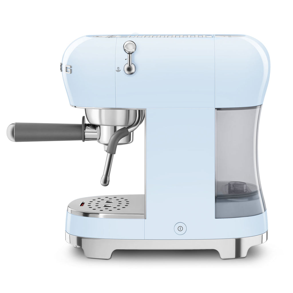 SMEG Manual Espresso Coffee Machine with Milk Frother (Pastel Blue)