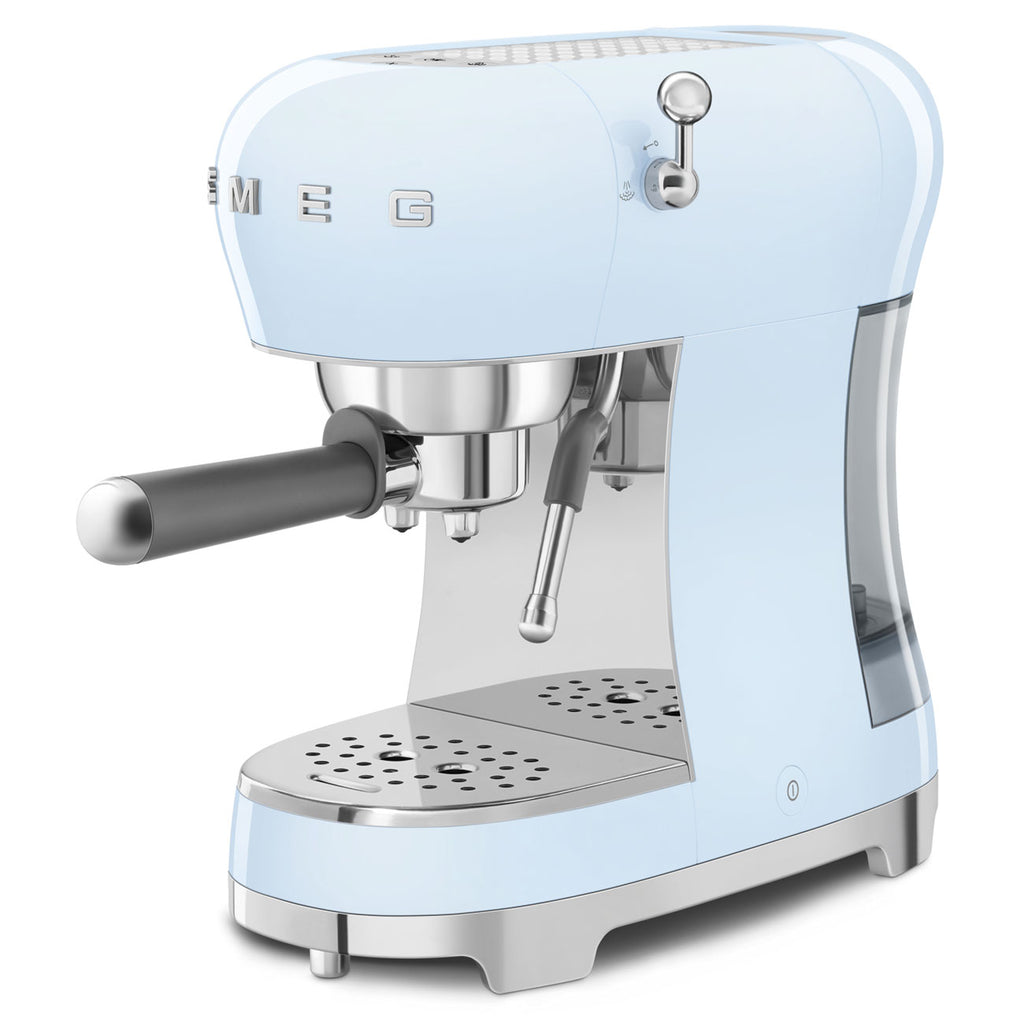 SMEG Manual Espresso Coffee Machine with Milk Frother (Pastel Blue)