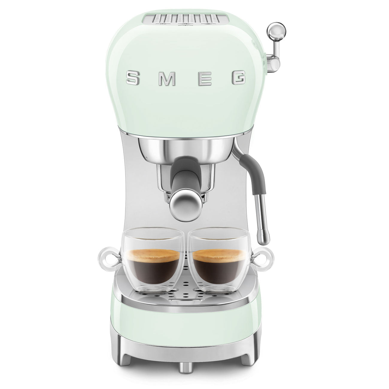SMEG Manual Espresso Coffee Machine with Milk Frother (Pastel Green)