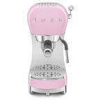 SMEG Manual Espresso Coffee Machine with Milk Frother (Pink)